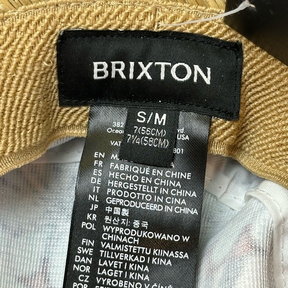 Brixton King Sun Hat Tan Kaleidoscope Eye S/M Summer Beachy Mixed Media … - Picture 11 of 16